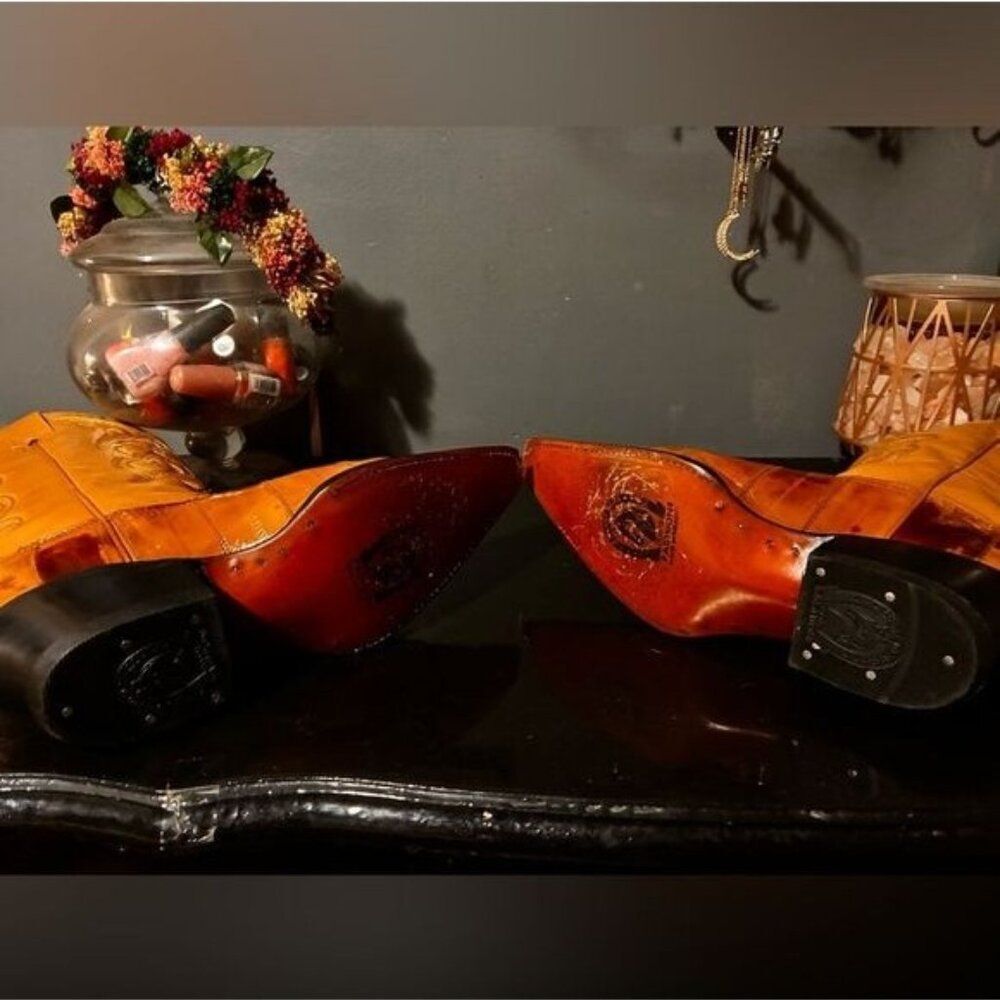 Eel Burnt Orange Cowboy Boots - Picture 4 of 6